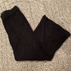 Black Lace Bell Bottom Pants